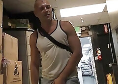 Dirty slut gets turned on at the video store