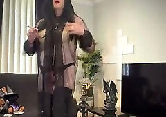 Slutty Crossdresser Smoking
