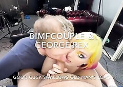 Valuable Cuck Swallows Old Guy's Load