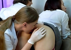 Blindfolded Girlfriend Shared Threesome Brunette