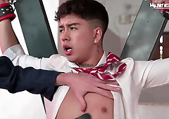 French Dom Takes Control: Latino Stud, Big Cock, Prep Uniform, Bdsm, Whipping & Spanking Bench