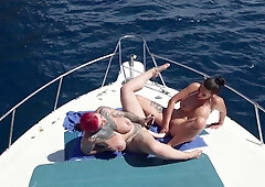 Jolee Love and Sabien Demonia Take Rough Lesbian Anal on Boat