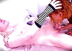 FEMBOY FUCKING AND FILLING THE SKINNY GIRL'S THROAT WITH CUM - STUDIO FEMBOY