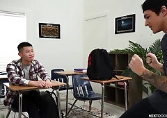 Asian Tutor Gets His Hole Wrecked By Fratboy Jayden Marcoss Massive Cock - Full