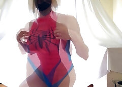 Spider chick costume play Gwen stacy