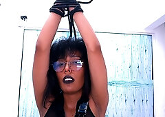 Bound in Ripped Overalls: Dildo Ride Tease