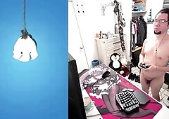 Man masturbating, huge dick solo, straight guy