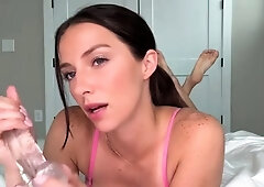 Independent Teen brunette girl toying pussy outdoor