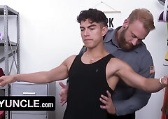Shoving Some Respect Up His Tight Ass: Muscular Shoplifter Alfonso Osnaya & Brogan Deepthroat