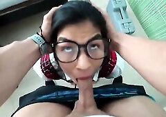 PART ONE with the air conditioning technician... I suck his dick and get on all fours so this guy can do soever that guy craves with me