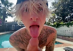 Sexy Bi Big Dick Daddy Muscle Hunk & Hot Trans Male Ftm Outdoor Passionate Sex Fucking By The Pool