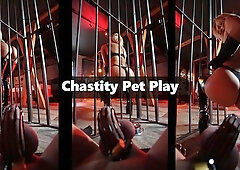 Bdsm room caged in chastity teased n denied hard