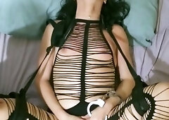Amateur brunette toys and fucks
