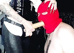 Unfathomable mouth. Femdom-goddess Nika unfathomable-mouths her serf and slaps him across the cheeks. The thrall drools but takes the thong-on unfatho