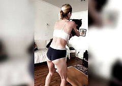 Golden-haired fit sweetheart ass workout with topless tease at end (greater quantity on OF sarahrileysmith)