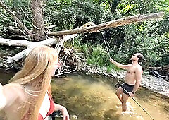 Luna and Sage Fuck Hard Outdoors by the River in Steamy POV: Doggy Style Pounding, Wild Cowgirl