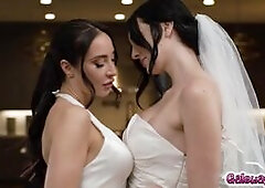 Two brides, Charlotte Sins and Melissa Stratton, arrive home and comfort each other. They share a loving, intimate slow dance, and express their love 
