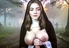 A parishioner saw a nun with large breasts in the cemetery in front of the monastery and decided to take a look at what was beneath her habit.[Ai]
