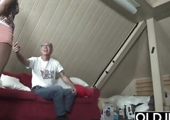 cutie with pierced tongue seduces and screws him hard