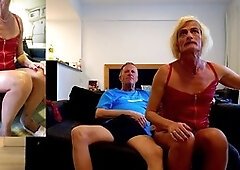 Shemale smoking, lingerie, shemale gigi