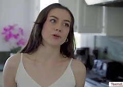 Scissor sex with my horny new babysitter