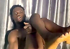 Solo Playing with My Hole with This Big Black Toy