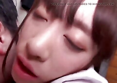 Small tits Japanese girl Yuha gets her pussy filled with jizz (censored)
