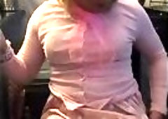 Smoking upskirt crossdresser Holly