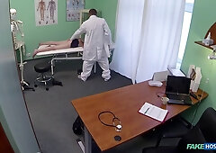 Kinky Patient Linda Sweet Receives Slippery Oil Massage from Doctor Before He Pounds Her Wet Puss