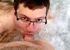 Boy Makes Daddy Cum In Hot Tub