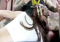Sissy CD Gets Picked Up and Gives Public Car Oral-job With Large Facial Jizz flow