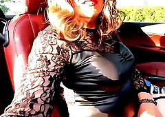 Crossdresser kellycd out for a walk on busy country roads