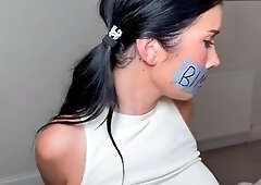 Gagged Bimbo Tatti Roana Creams All Over A Dildo - Bondage