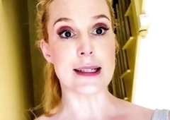 Close up with teen blonde sex doll rubbing her cunt